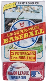 1980 Topps Baseball Unopened 59-Cent "Super" Cello Pack – Rickey Henderson Rookie Card Showing on Top!